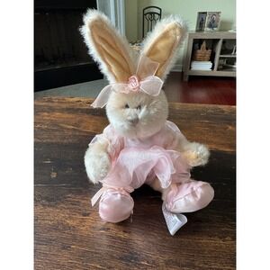 Hugfun International 2003 Plush Bunny Ballerina Pink Tutu Cream Rabbit 10 inch